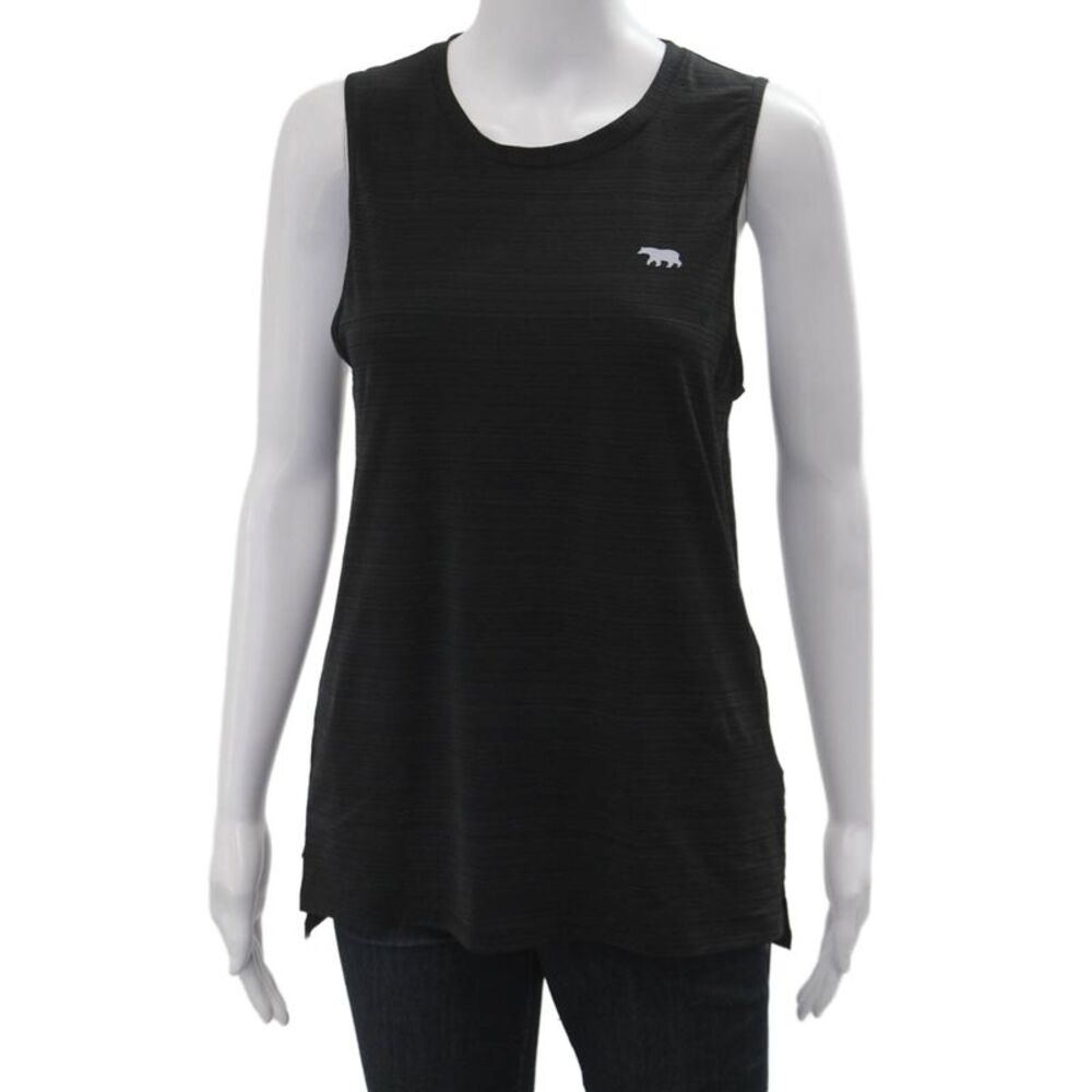 Running Bare Women Basic Black Tank Sleeveless Crew Neck Size 2